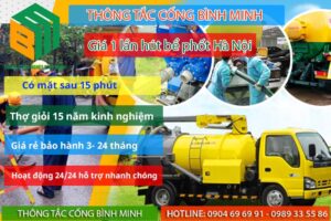 Giá 1 lần hút bể phốt Hà Nội bao nhiêu tiền