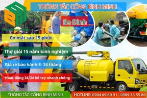 Dịch vụ thông tắc cống tại Ba Đình giá rẻ nhất thị trường