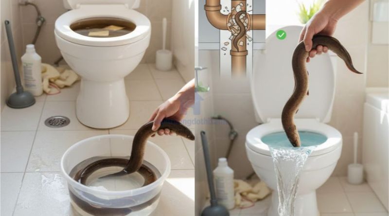 12 Cách thông cống nghẹt tại nhà nhanh, đơn giản và hiệu quả 4 Sử dụng cá lóc hoặc lươn để thông tắc