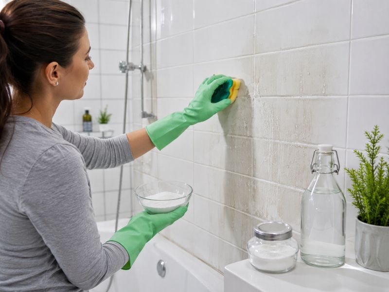 5 Cách tẩy vết ố vàng trên tường nhà tắm đơn giản, hiệu quả 6 Dùng hàn the và giấm trắng