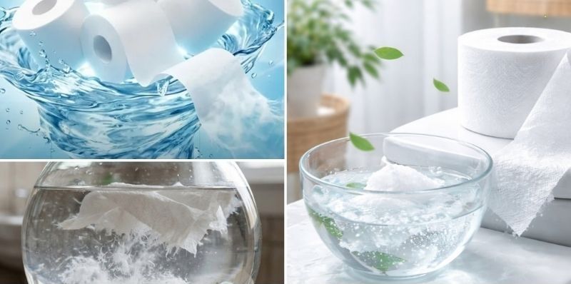 Nên lựa chọn giấy vệ sinh có khả năng phân hủy nhanh, tan tốt trong nước