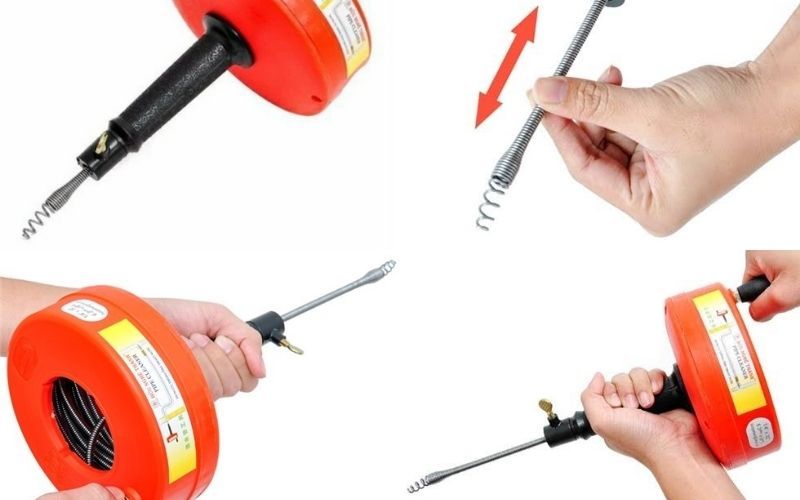 Trường hợp sử dụng cây thông bồn cầu lò xo quay tay khi tắc vật cứng
