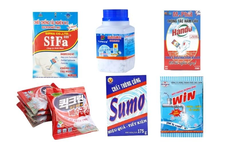 Hướng dẫn sử dụng bột thông cống bồn cầu trên thị trường