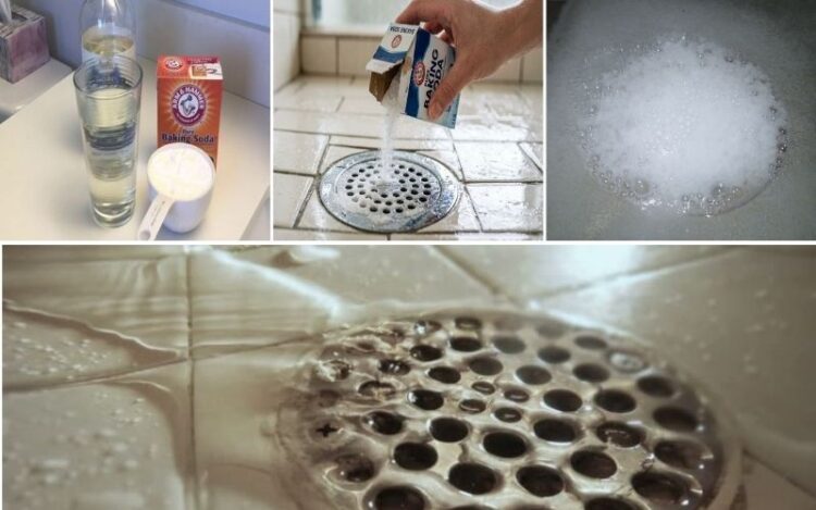 Phản ứng sủi bọt của cách thông cống nhà tắm bằng baking soda và giấm trắng