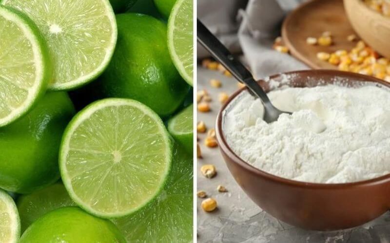 Dùng hỗn hợp chanh và bột bắp