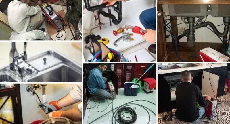 Sử dụng máy lò xo đánh vỡ tảng mỡ trong đường ống thoát nước