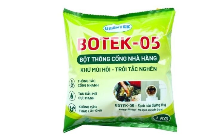 Gói bột thông cống Botek chính hãng phân hủy dầu mỡ hiệu quả