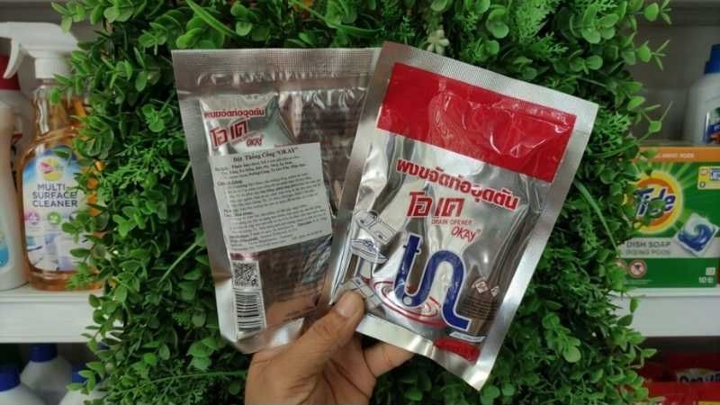 Bột thông cống Okay | Cách dùng chuẩn và nhận biết thật giả 3 Nhận biết bột thông cống Okay chính hãng