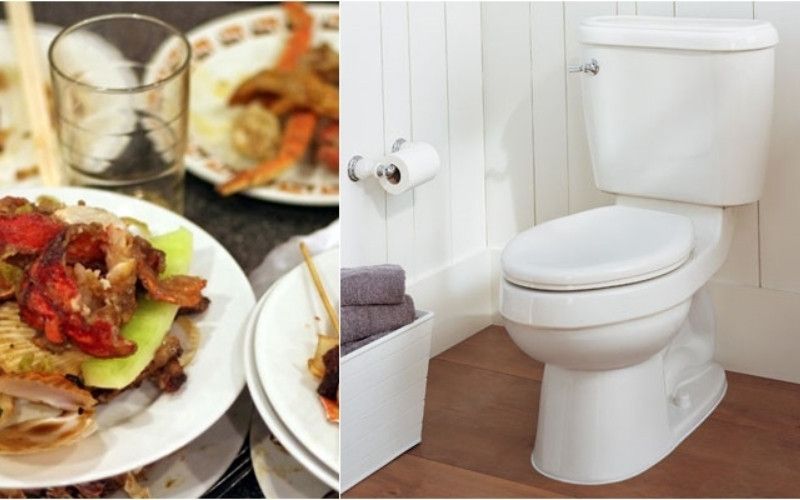 Sử dụng sai hóa chất hoặc đổ dầu mỡ khiến bồn cầu ố vàng, tắc nghẽn.