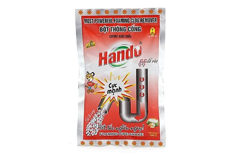 6 Bột thông bồn cầu cực mạnh & Bí quyết xử lý tắc tại nhà 4 Gói bột thông cống Hando chính hãng chuyên xử lý tắc nghẽn giấy và mỡ