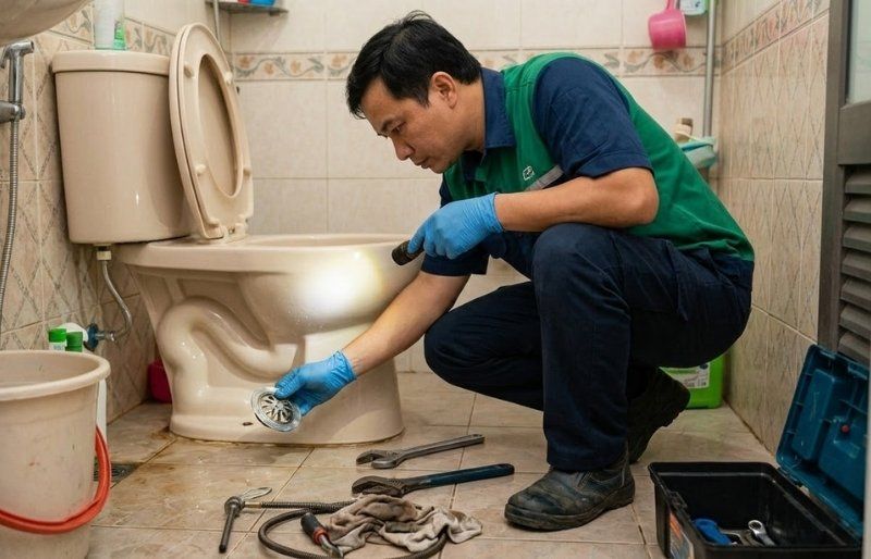 6 Bột thông bồn cầu cực mạnh & Bí quyết xử lý tắc tại nhà 14 Thợ môi trường kiểm tra hệ thống thoát nước bồn cầu tại Khánh Hòa