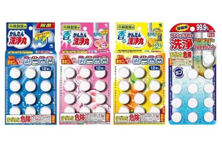 Top 4 loại viên sủi thông tắc bồn cầu Nhật Bản giá rẻ tốt nhất hiện nay như Kobayashi, Daiso, Nagara, Welco