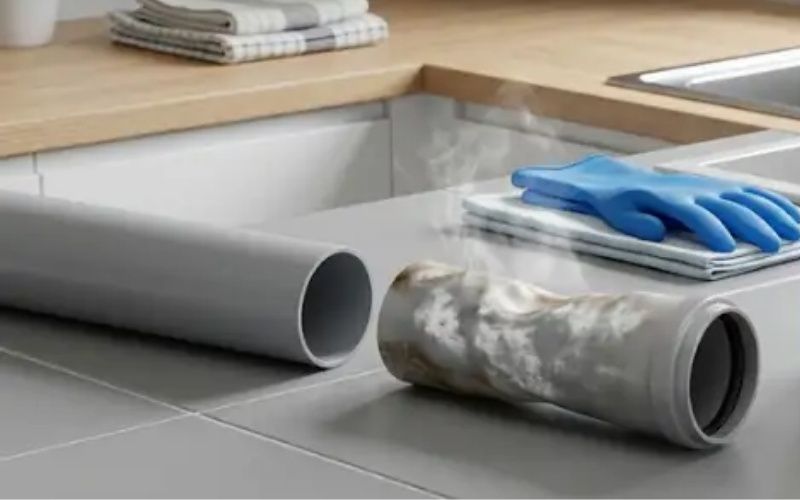6+ Cách thông tắc bồn cầu ở chung cư nhanh, an toàn tại nhà 11 Việc lạm dụng bột thông cống hóa học sinh nhiệt làm biến dạng đường ống PVC trong hộp kỹ thuật.