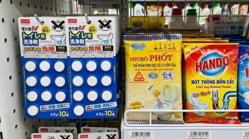 6 Bột thông bồn cầu cực mạnh & Bí quyết xử lý tắc tại nhà 10 Viên sủi thông tắc bồn cầu Daiso Nhật Bản và các loại bột cực mạnh như Hando, Microphot.